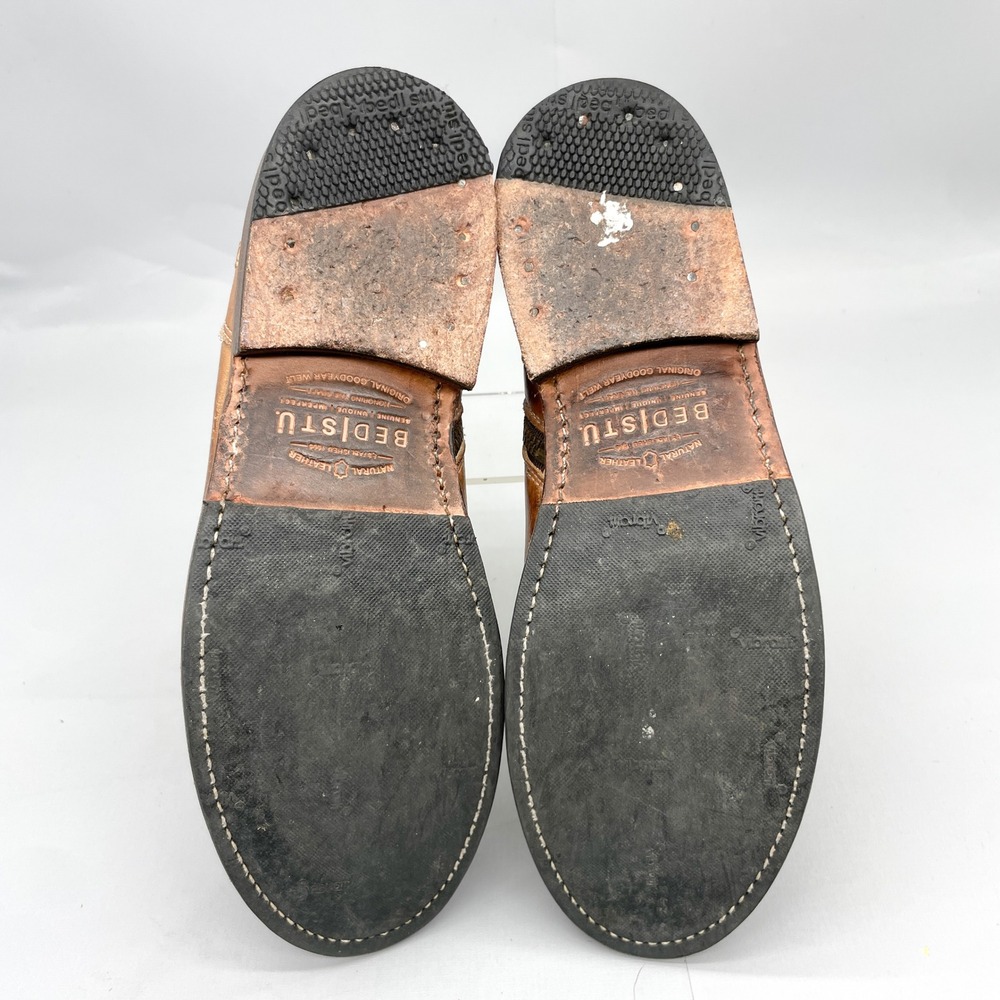 Bed Stu Womens 9 Becca Boots Tan Rustic Leather Moto Booties Zip Buckle Western - Picture 10 of 11